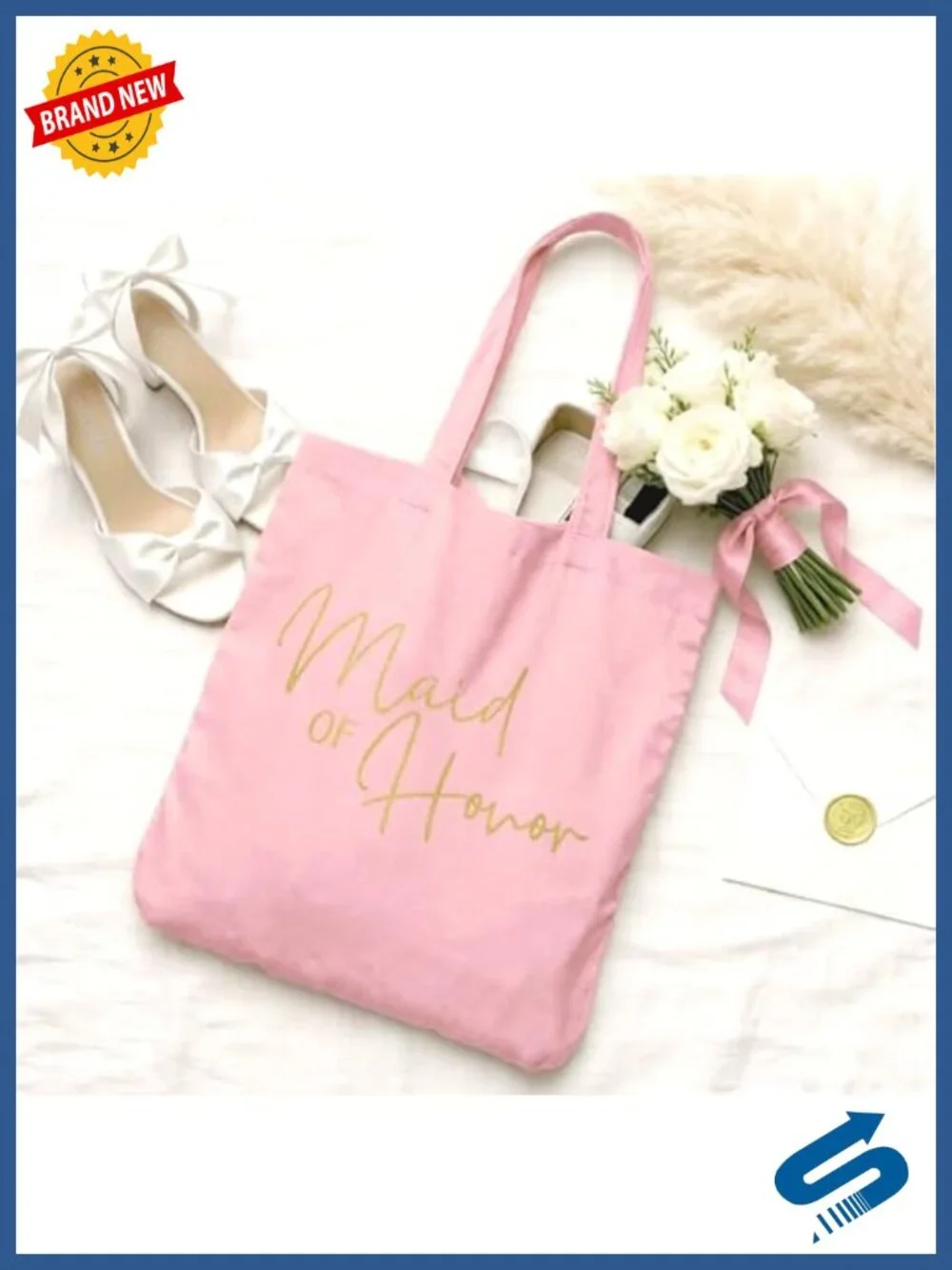 Set of 6 Cotton Canvas Tote Bags for Bachelorette Party Wedding Gifts
